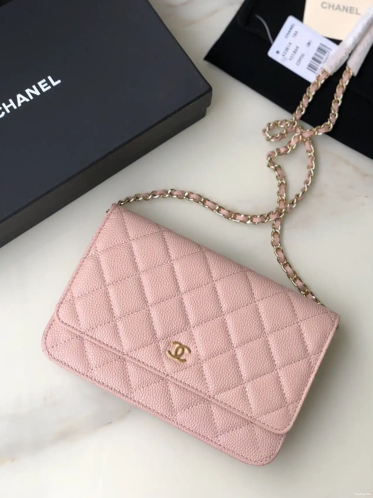 Firstbag Ru CAVIAR CHANEL WITH WALLET CHAIN HARDWARE GOLD 0606